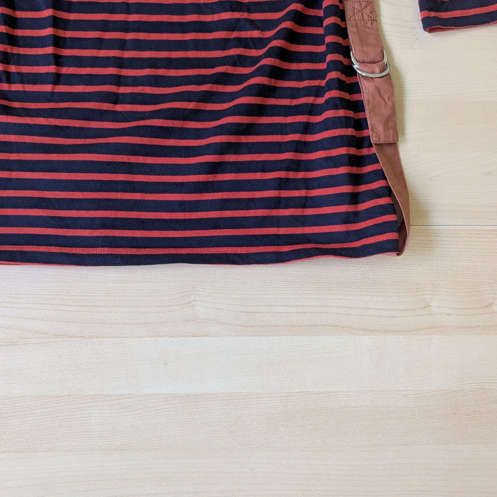 10‎ Crosby Derek Lam Red and Navy Striped Midi Dress - Picture 12 of 12